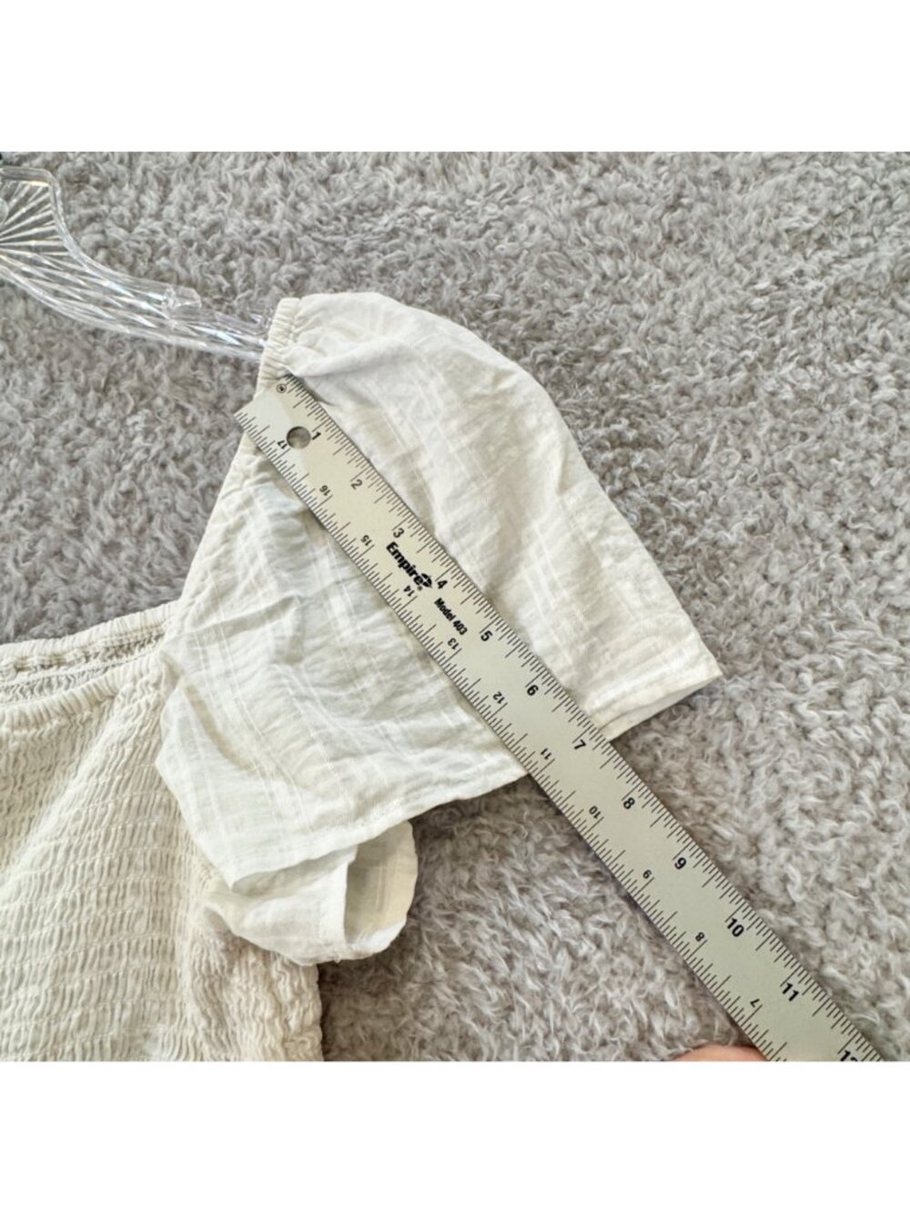 Gap White Tiered Midi Dress Puff Sleeves & Smocked Bodice Size Medium Lined - Picture 10 of 10